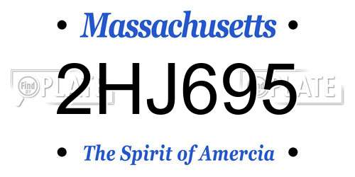2HJ695 Massachusetts License Plate