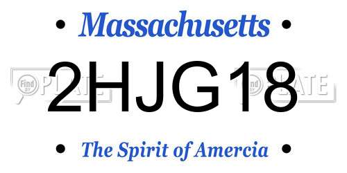 2HJG18 Massachusetts License Plate