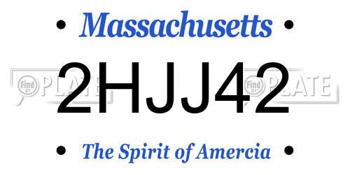 2HJJ42 Massachusetts License Plate