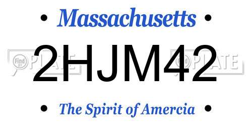 2HJM42 Massachusetts License Plate