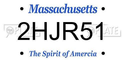 2HJR51 Massachusetts License Plate