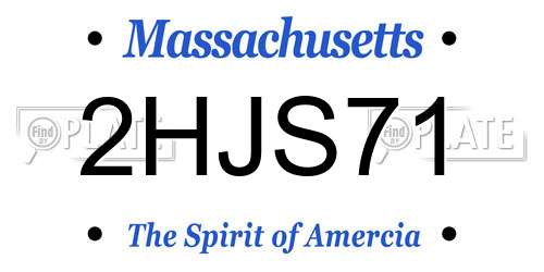 2HJS71 Massachusetts License Plate