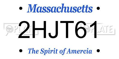 2HJT61 Massachusetts License Plate