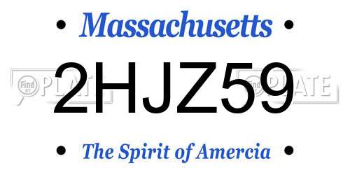 2HJZ59 Massachusetts License Plate