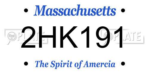 2HK191 Massachusetts License Plate