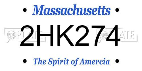 2HK274 Massachusetts License Plate