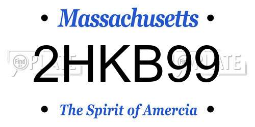 2HKB99 Massachusetts License Plate