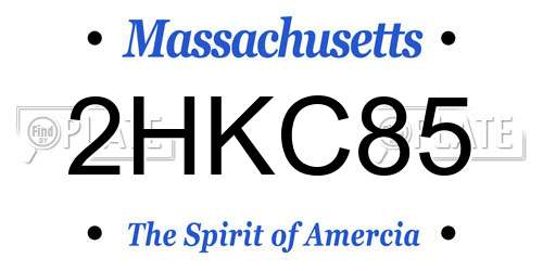 2HKC85 Massachusetts License Plate