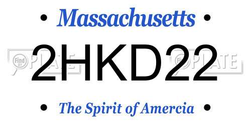 2HKD22 Massachusetts License Plate