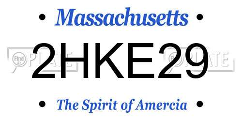 2HKE29 Massachusetts License Plate
