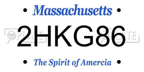 2HKG86 Massachusetts License Plate