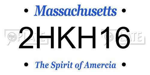 2HKH16 Massachusetts License Plate