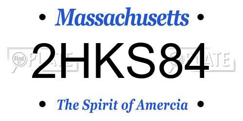 2HKS84 Massachusetts License Plate