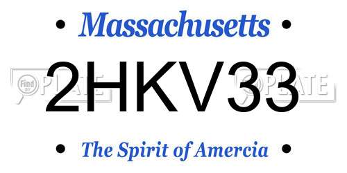 2HKV33 Massachusetts License Plate