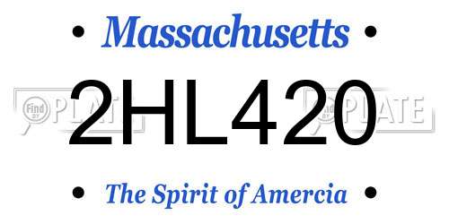 2HL420 Massachusetts License Plate