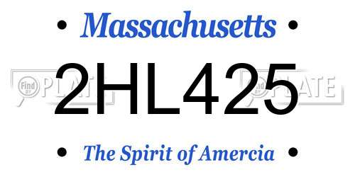 2HL425 Massachusetts License Plate
