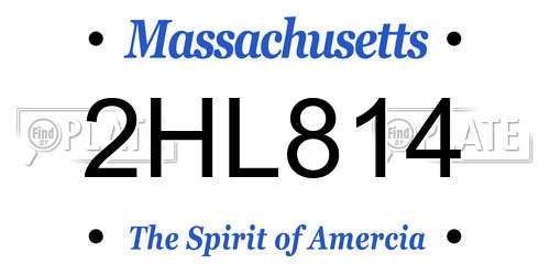2HL814 Massachusetts License Plate
