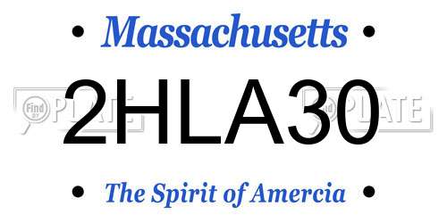 2HLA30 Massachusetts License Plate