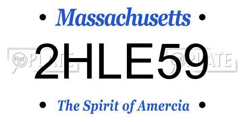 2HLE59 Massachusetts License Plate