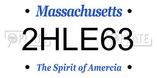 2HLE63 Massachusetts License Plate