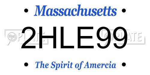 2HLE99 Massachusetts License Plate