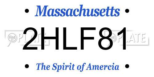 2HLF81 Massachusetts License Plate