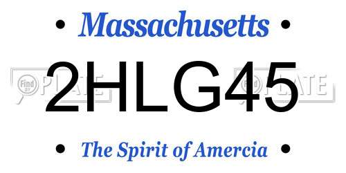 2HLG45 Massachusetts License Plate