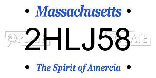 2HLJ58 Massachusetts License Plate