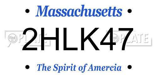 2HLK47 Massachusetts License Plate
