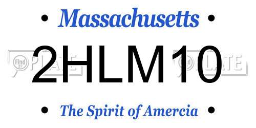 2HLM10 Massachusetts License Plate