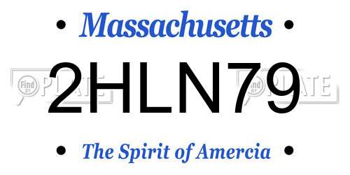 2HLN79 Massachusetts License Plate
