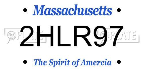 2HLR97 Massachusetts License Plate