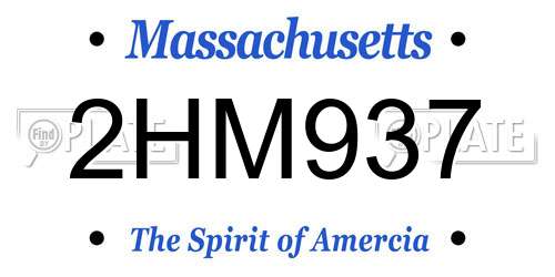 2HM937 Massachusetts License Plate
