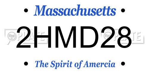 2HMD28 Massachusetts License Plate