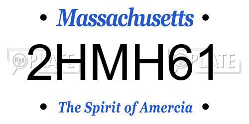 2HMH61 Massachusetts License Plate
