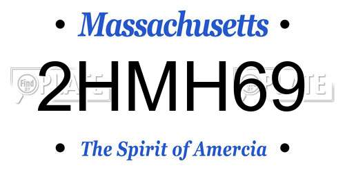 2HMH69 Massachusetts License Plate