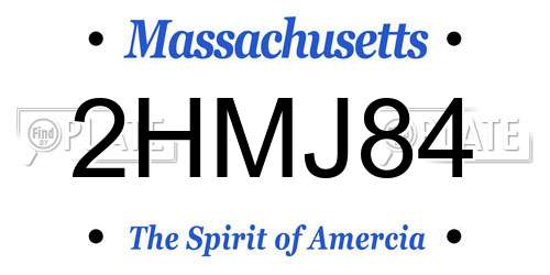 2HMJ84 Massachusetts License Plate