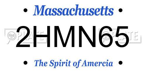 2HMN65 Massachusetts License Plate
