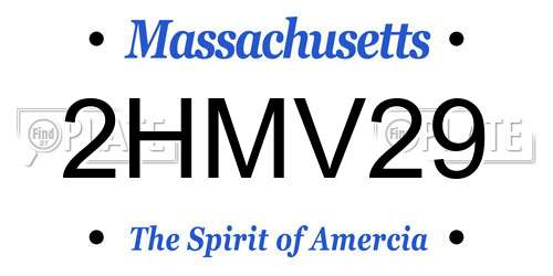 2HMV29 Massachusetts License Plate