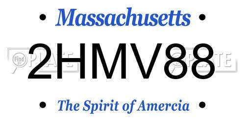 2HMV88 Massachusetts License Plate