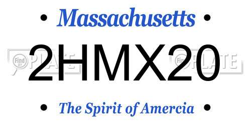 2HMX20 Massachusetts License Plate