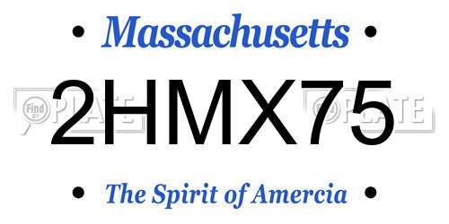 2HMX75 Massachusetts License Plate