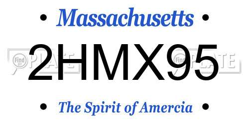 2HMX95 Massachusetts License Plate
