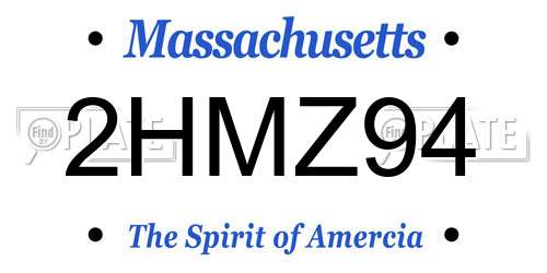 2HMZ94 Massachusetts License Plate