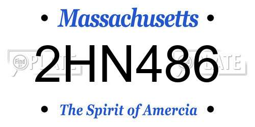 2HN486 Massachusetts License Plate