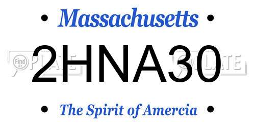 2HNA30 Massachusetts License Plate
