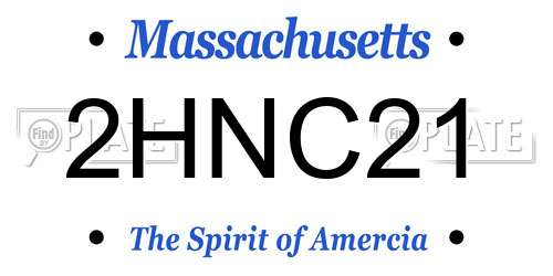 2HNC21 Massachusetts License Plate