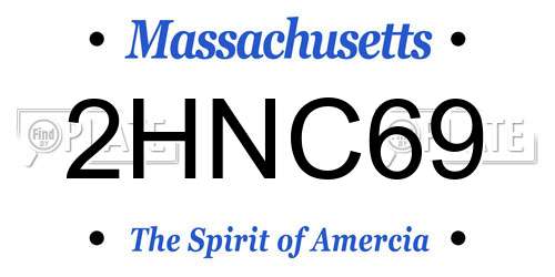 2HNC69 Massachusetts License Plate