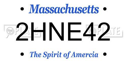 2HNE42 Massachusetts License Plate