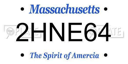2HNE64 Massachusetts License Plate